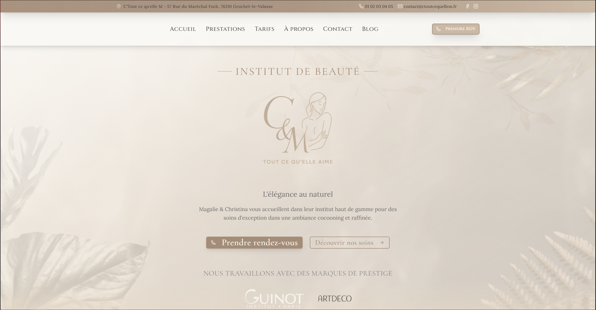 Site web et fiche Google Business pour institut de beauté C'Tout ce qu'elle M à Gruchet-le-Valasse