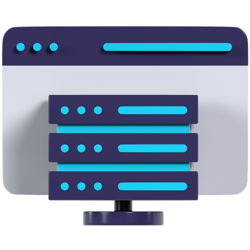 Illustration hébergement et interface boutique e-commerce